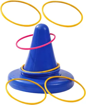 1 Set Single Leg Stool with Toss Rings Portable Physical Training for Early Education Games and Skill Development Activities