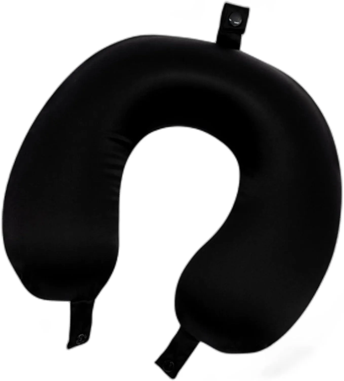 100% Mulberry Silk Travel Neck Pillow for Sleeping 22 Momme Silk Airplane Travel Pillow for Pain Relief Sleeping, Plane Neck Support Pillow, Anti Wrinkle, Made in USA (Black)