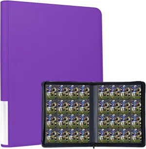 1000  Pockets Card Binder, Trading Card Binder 16 Pocket, PU Cover with Costum Label, Card Collection Binder for Tcg, MTG, Yugi, Hoke Cards and Cards Sleeve, Card Holder Binders (Purple)