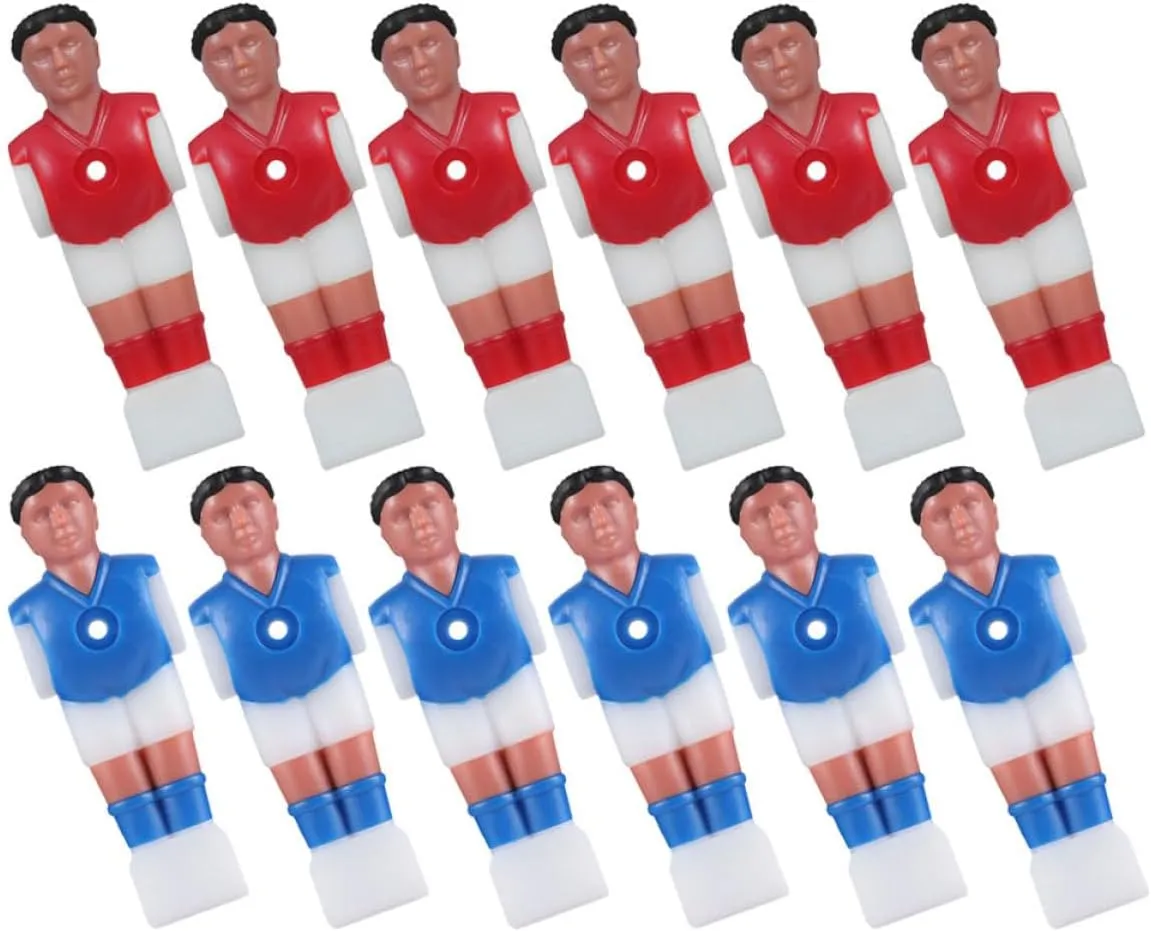12Pcs Foosball Replacement Players Durable Plastic Soccer Player Figures for Table Soccer Easy Tool Installation Compact Accessories for Fun Gameplay and
