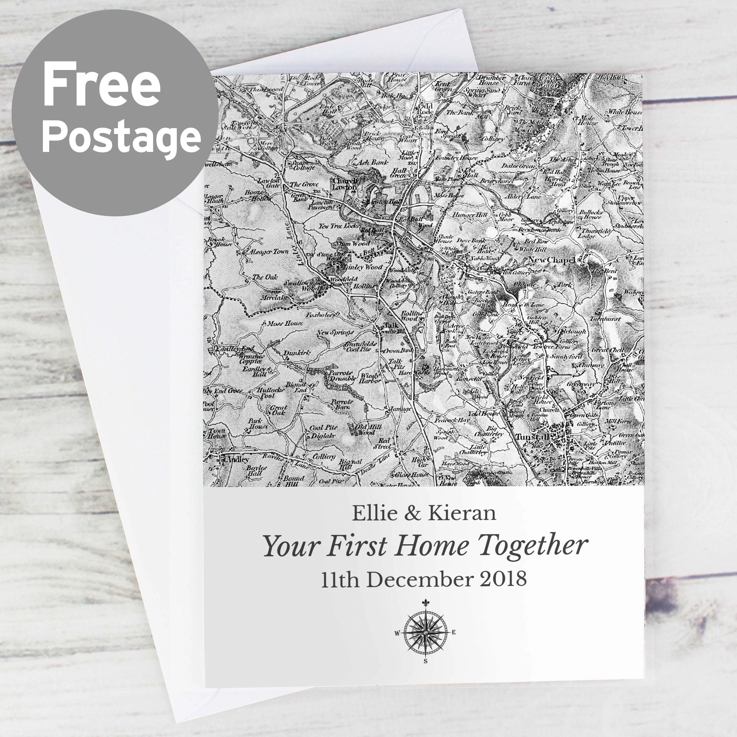 1805 - 1874 Old Series Map Compass Card