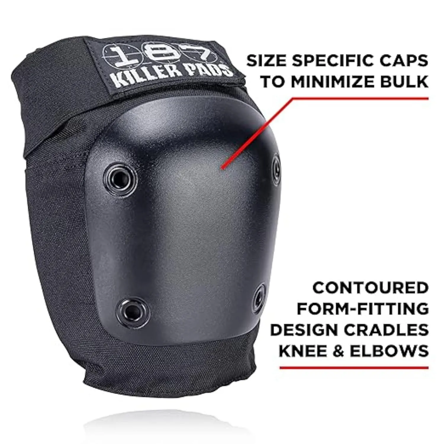 187 Killer Pads Six Pack Pad Set, Elbow Pads, Knee Pads, and Wrist Guards - Ideal for Skateboarding, Roller Skating, and Inline Skating