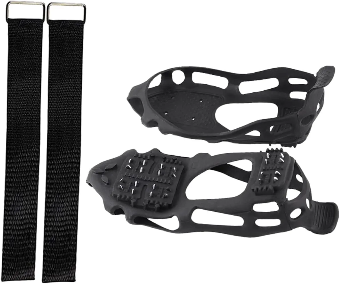 1Set Non Slip Ice Grippers Teeth Outdoor Crampons for Shoes Tep Material for Hiking Jogging and Climbing Snow and Ice Excellent Elasticity