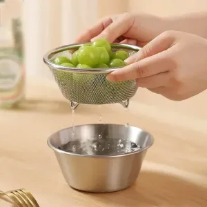 2-in-1 Stainless Steel Strainer Set - Kitchen Cooking Tool