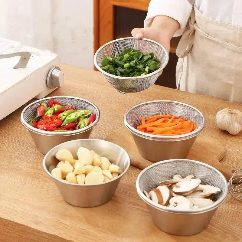 2-in-1 Stainless Steel Strainer Set - Kitchen Cooking Tool