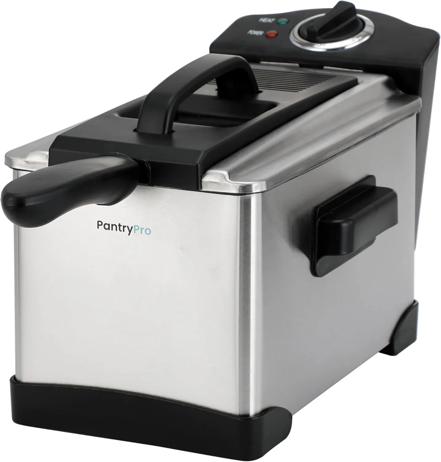 2 Liter / 2.1 Quart Stainless Steel Immersion Electric Deep Fryer, 1400 W, Temperature Control, Basket with Hook, Odor Filter, Lid w. Viewing Window