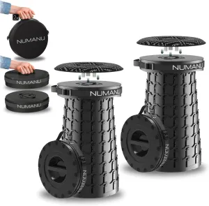 2-Pack 2025 Upgraded XXL Collapsible Stool 19.7", 1000lbs Max Weight, Wider & Taller Pop Up Seat, Heavy Duty Portable Retractable Folding Chair or Travel Foot Rest, Gift for Camping & Outdoors