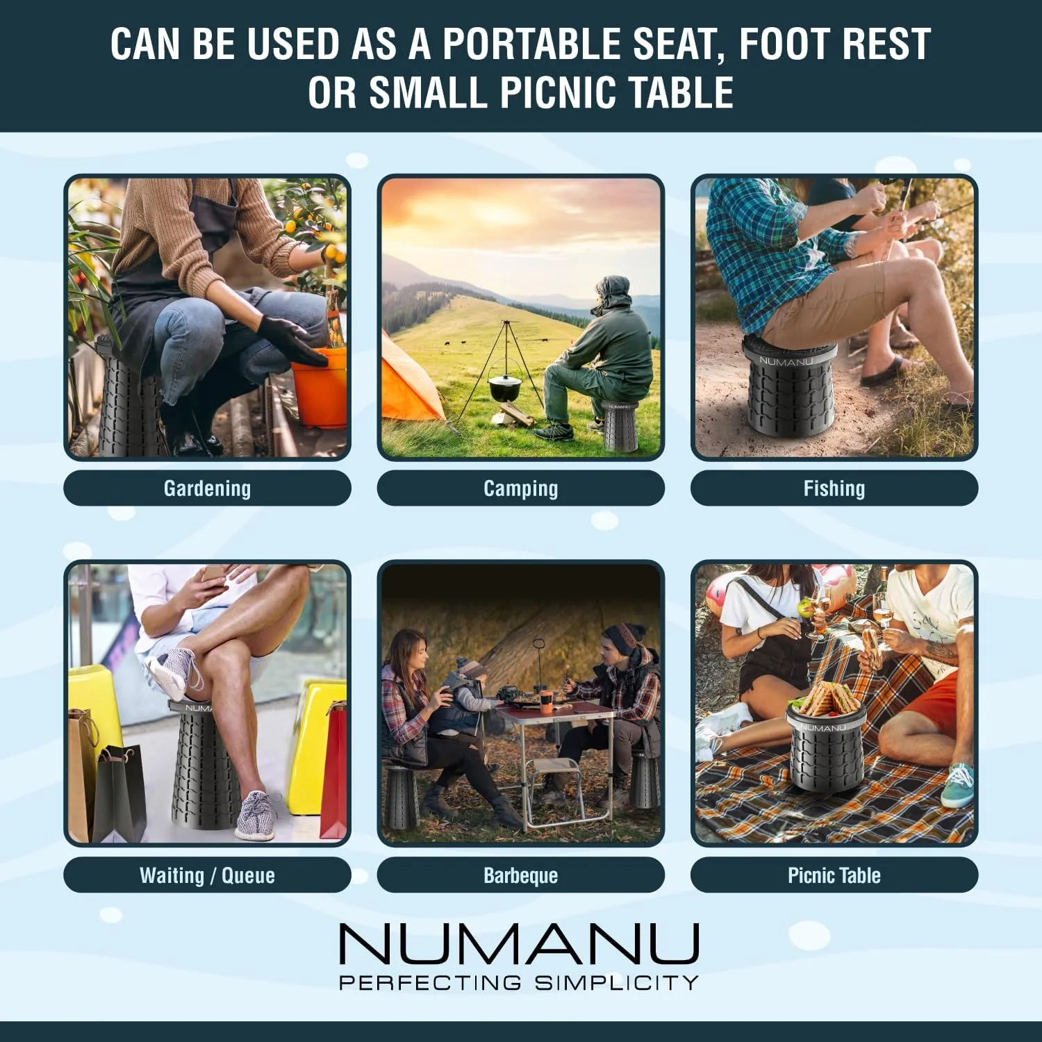 2-Pack 2025 Upgraded XXL Collapsible Stool 19.7", 1000lbs Max Weight, Wider & Taller Pop Up Seat, Heavy Duty Portable Retractable Folding Chair or Travel Foot Rest, Gift for Camping & Outdoors