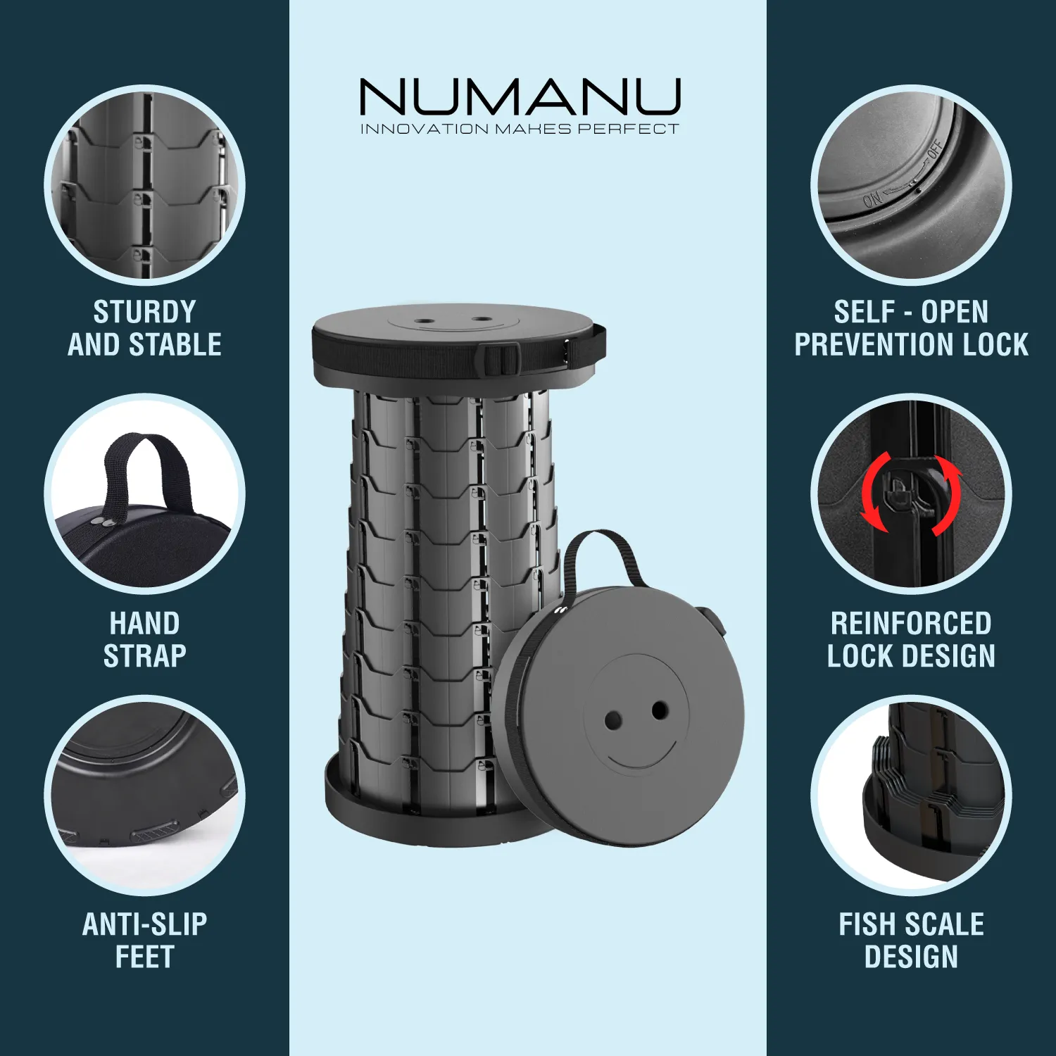 2-Pack Collapsible Stool, Max 400lbs - (Standalone - Stools Only)