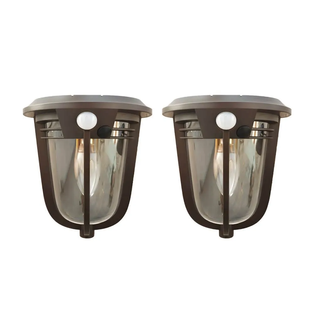 2-Pack Motion Sensor Solar Wall Light
