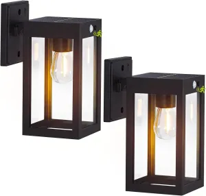 2 Pack Solar Porch Lights Outdoor,Solar Wall Lights with 3 Lighting Modes&Motion Sensor, Dusk to Dawn Sconce Lights Wall Mount,Exterior Wall Lantern Light Fixture for House, Garage,Patio,Shed