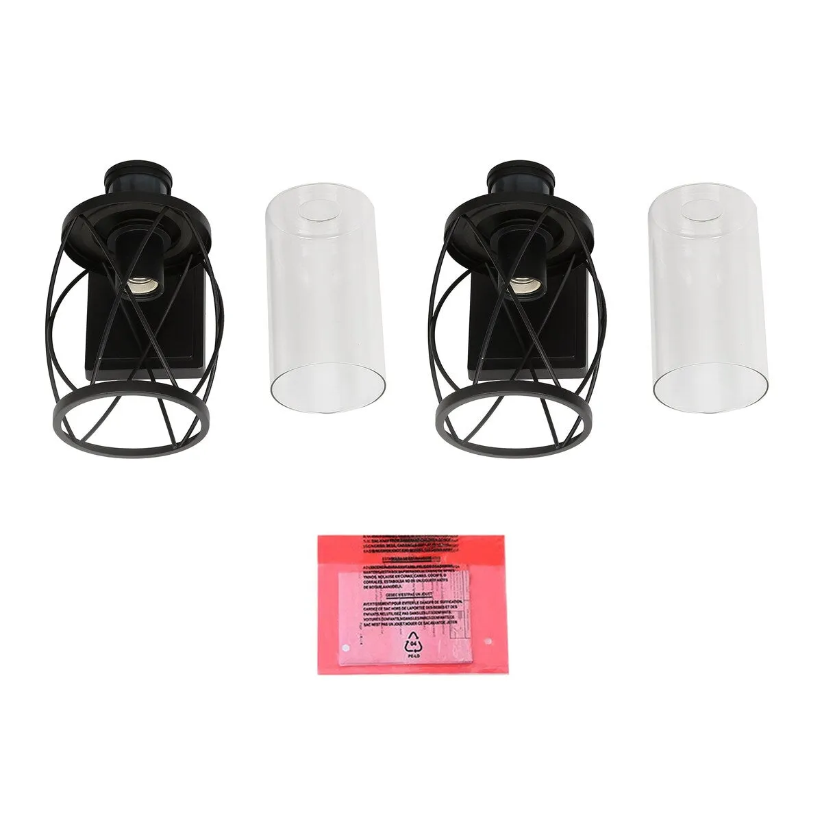 2-pack Waterproof Motion Sensor Indoor/Outdoor Wall Lights Wall Lantern for Garage Porch Front Door Non - Solar