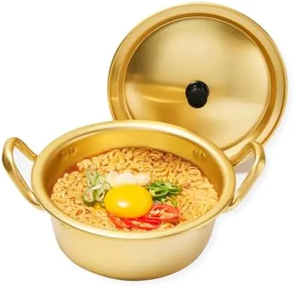 2-Person Korean Ramen Cooking Set – Pot, Bowls, Chopsticks & Spoons | Perfect for Instant Noodles, Quick Meals & Travel | Made in Korea (Double Set)