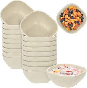 20 Pack Small Bowls, 4.5 OZ Wheat Straw Soy Sauce Dishes, Unbreakable Dessert Bowls,Dipping Sauce Cups, Mini Prep Bowls,Snacks, Sauce Ketchup, BBQ (Beige)