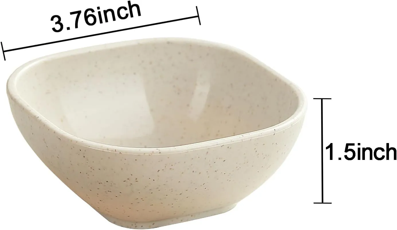 20 Pack Small Bowls, 4.5 OZ Wheat Straw Soy Sauce Dishes, Unbreakable Dessert Bowls,Dipping Sauce Cups, Mini Prep Bowls,Snacks, Sauce Ketchup, BBQ (Beige)