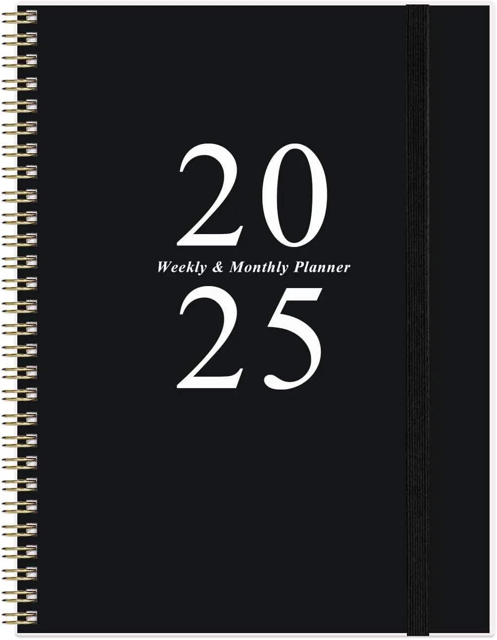2025 Planner - Planner 2025 from January 2025 to December 2025 with 12 Monthly Tabs, Flexible Cover, Inner Pocket, 8.5" x 11", Black