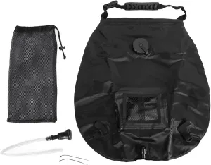20L Solar Portable Shower Bag, Camping Shower Bag with Handle Solar Heating Portable Shower Bag with Back Thermometer for Camping, Hiking