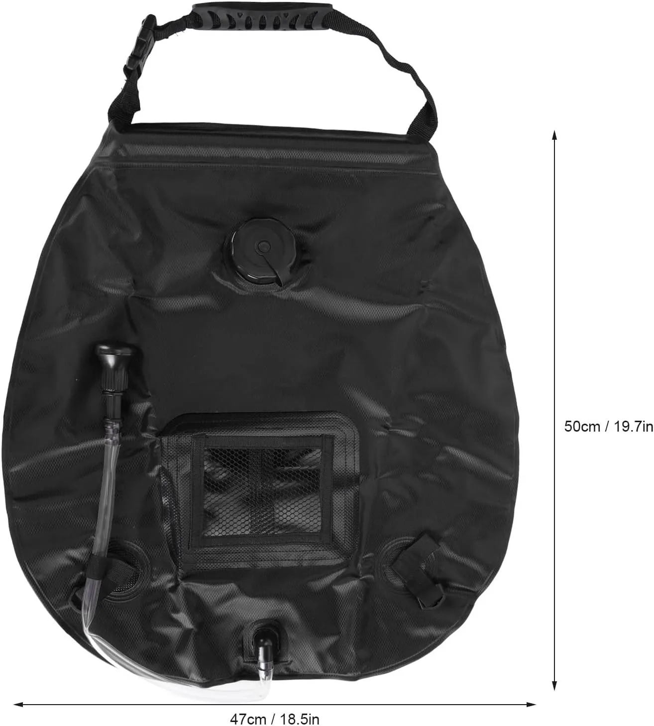 20L Solar Portable Shower Bag, Camping Shower Bag with Handle Solar Heating Portable Shower Bag with Back Thermometer for Camping, Hiking