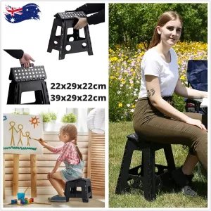 22/39cm Step Stool Folding Anti-Slip Portable Flat Outdoor Store Chair Ladder AU