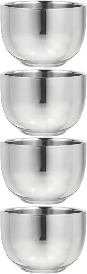2sets Stainless Steel Shaving Bowl Set Men Shaving Bowl and Brush Set for Men 2pcs*2