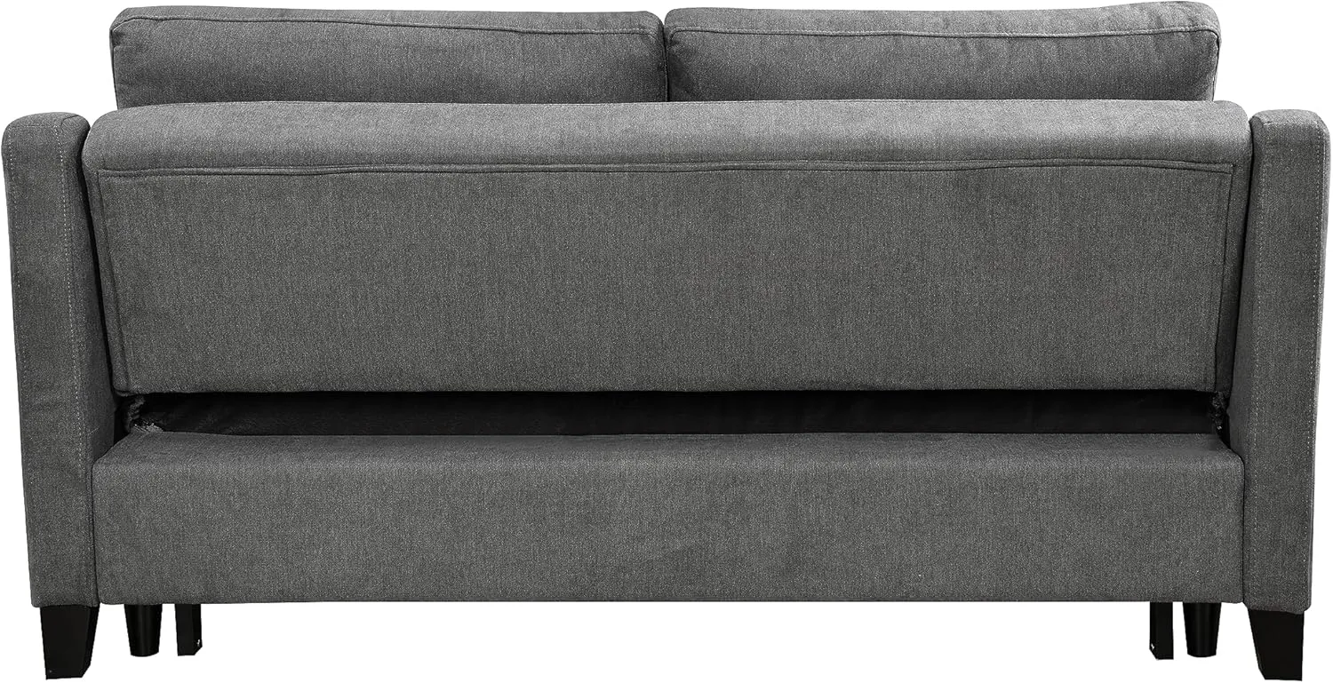 3 in 1 Queen Convertible Loveseat Sofa Bed with Pull Out Sleeper Couch Bed and Reclining Backrest ,Modern Love Seat Sleeper Sofabed Lounge Sleeper Chaise Daybed for Home Apartment Office Living Room