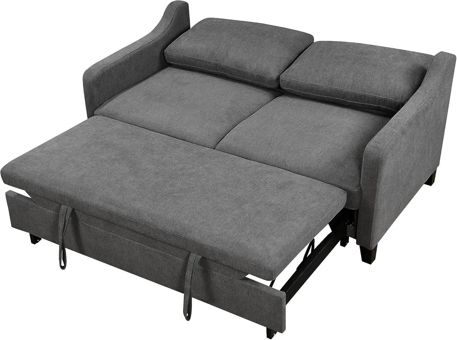 3 in 1 Queen Convertible Loveseat Sofa Bed with Pull Out Sleeper Couch Bed and Reclining Backrest ,Modern Love Seat Sleeper Sofabed Lounge Sleeper Chaise Daybed for Home Apartment Office Living Room
