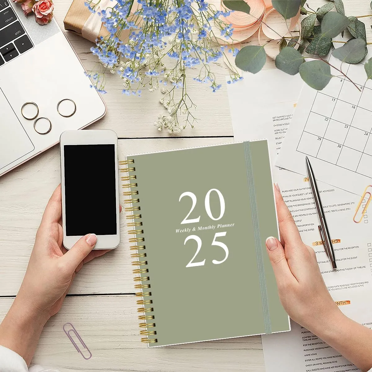 (3-Pack) Planner 2025 - A5 Weekly & Monthly Planner Spiral Bound, January 2025 - December 2025, 2025 Planner with Flexible Cover, Tabs, Inner Pocket, 6.4" x 8.5"