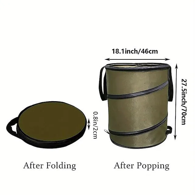 30 Gallon Collapsible Container Gardening Bag, Camping Trash Can, Pop-Up Trash Can/Recycle Bin, Car Garbage Can, Reusable Outdoor Trash Garden Yard Trash Bag, Foldable Camping Recycling Bin