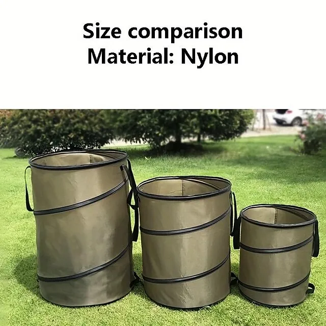 30 Gallon Collapsible Container Gardening Bag, Camping Trash Can, Pop-Up Trash Can/Recycle Bin, Car Garbage Can, Reusable Outdoor Trash Garden Yard Trash Bag, Foldable Camping Recycling Bin
