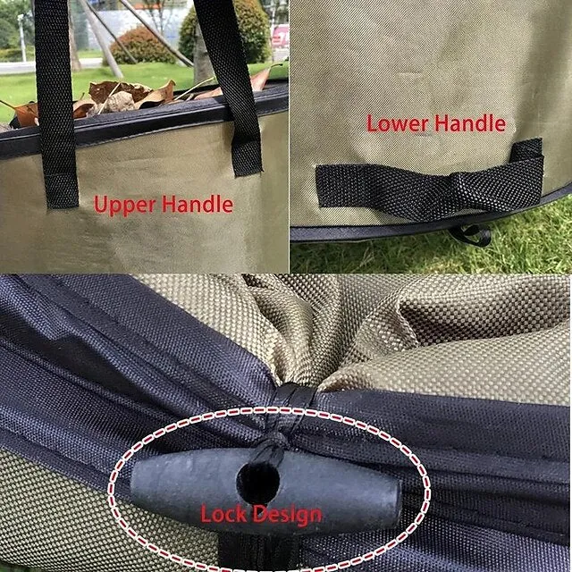 30 Gallon Collapsible Container Gardening Bag, Camping Trash Can, Pop-Up Trash Can/Recycle Bin, Car Garbage Can, Reusable Outdoor Trash Garden Yard Trash Bag, Foldable Camping Recycling Bin