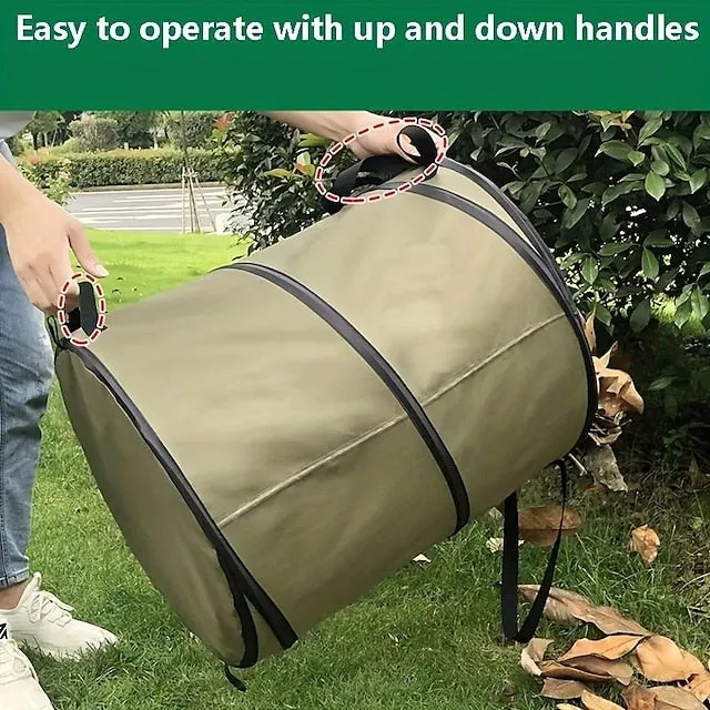 30 Gallon Collapsible Container Gardening Bag, Camping Trash Can, Pop-Up Trash Can/Recycle Bin, Car Garbage Can, Reusable Outdoor Trash Garden Yard Trash Bag, Foldable Camping Recycling Bin