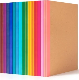 30 Pack Composition Notebook Journals Bulk, A5 Lined College Ruled Notebook, Kraft Cover with Rainbow Spines, 8.3”x 5.5”, 15 Colors 60 Pages for School Office Travel