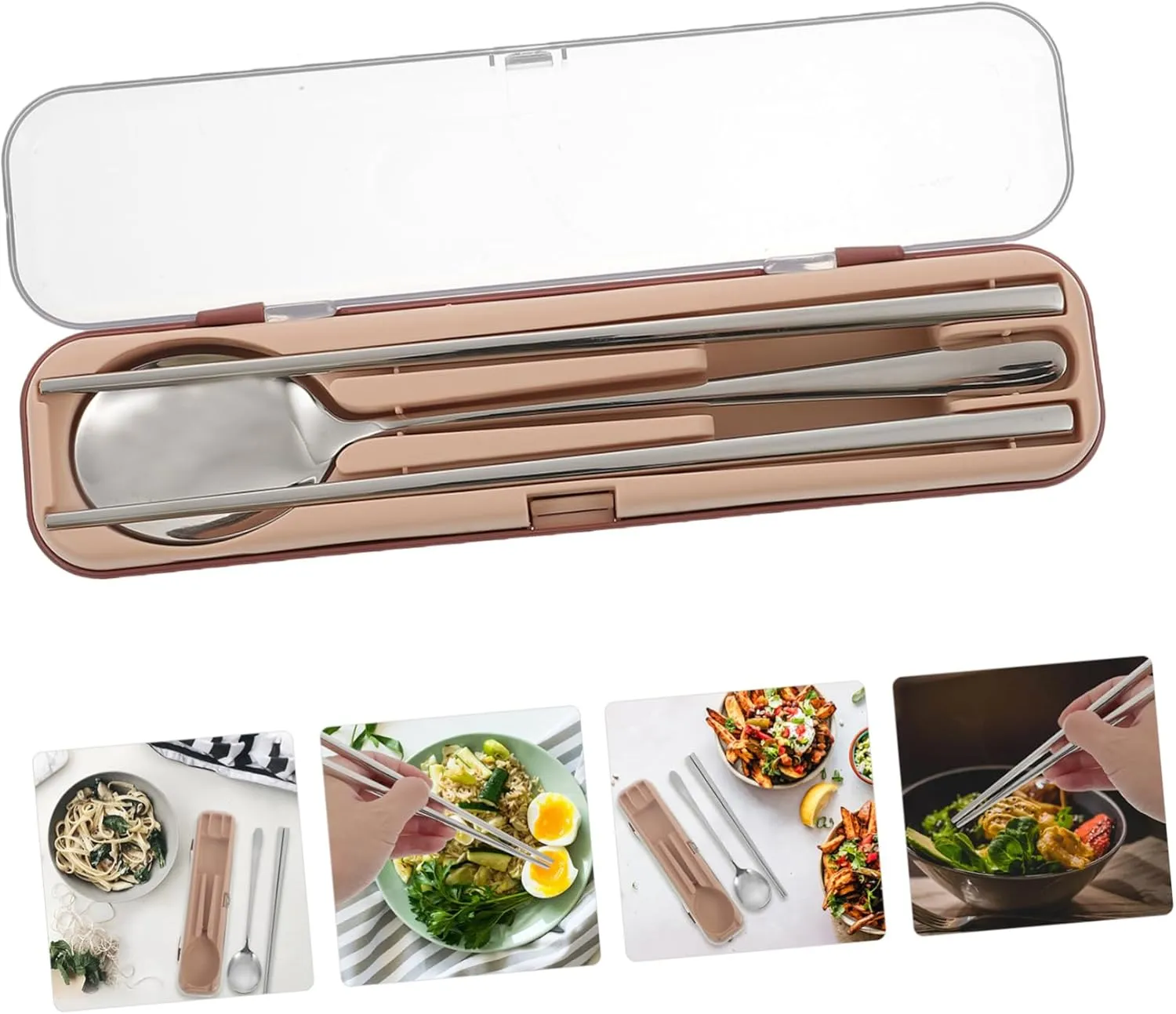 304 Stainless Steel Portable Chopsticks Set Practical Dinner Tableware Easy to Carry for Home Restaurant Hotel