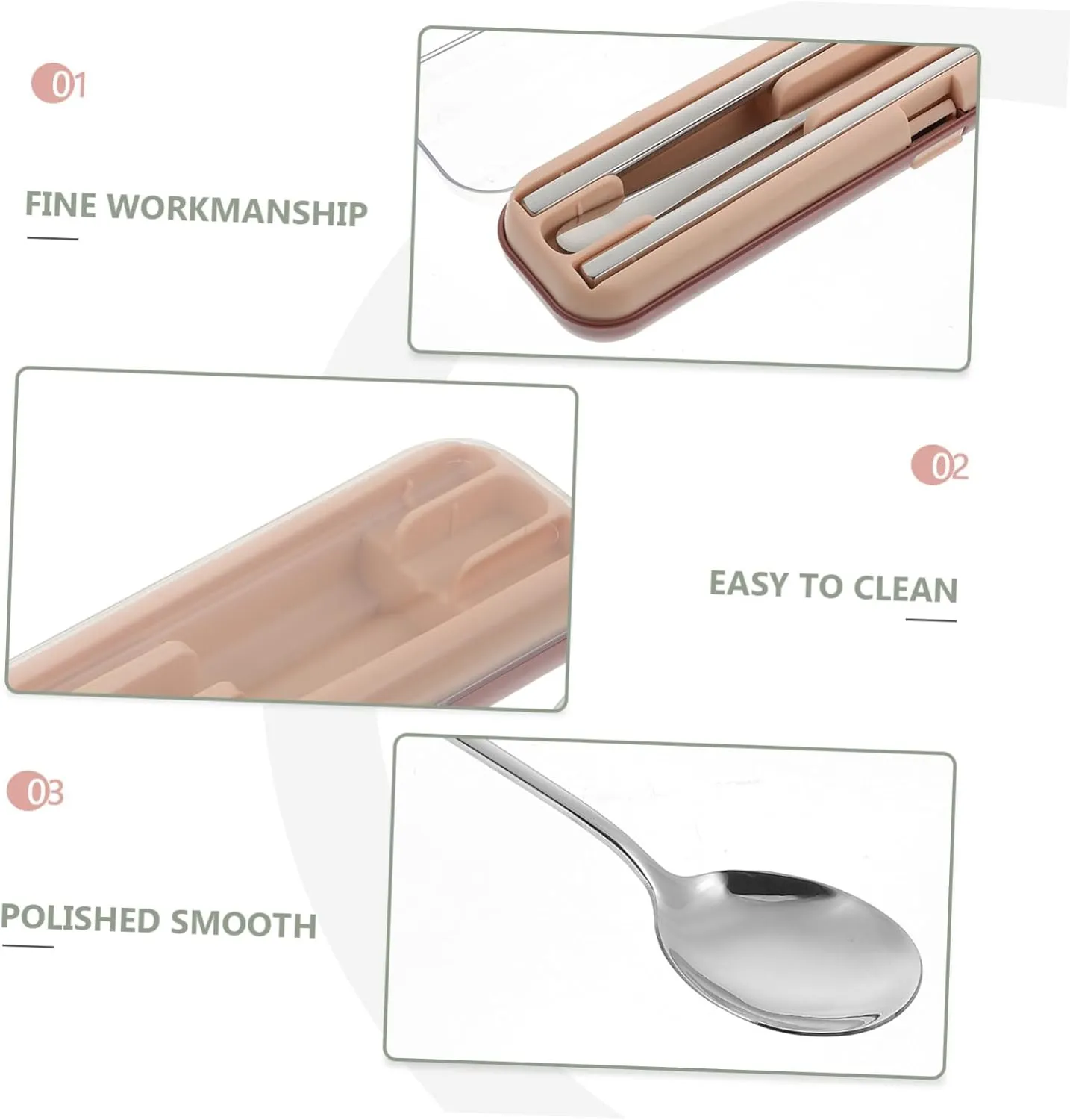 304 Stainless Steel Portable Chopsticks Set Practical Dinner Tableware Easy to Carry for Home Restaurant Hotel