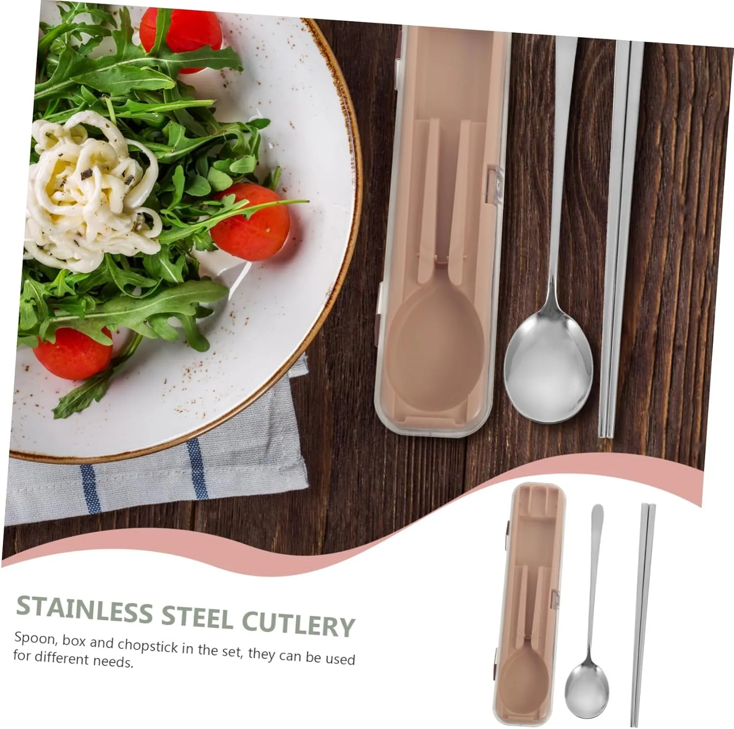 304 Stainless Steel Portable Chopsticks Set Practical Dinner Tableware Easy to Carry for Home Restaurant Hotel