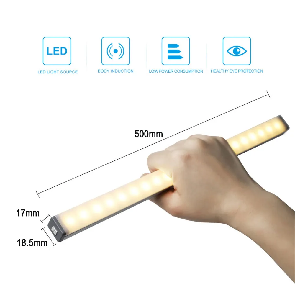 36 LED USB Rechargeable Magnetic Wardrobe Motion Sensor Light