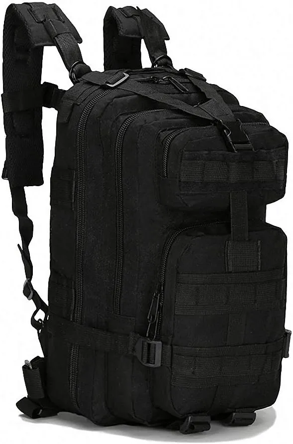 3P Men Women Outdoor Army Tactical Backpack Trekking Sport Travel Camping Black