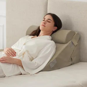 3PCS Wedge Pillow Set for After Surgery, Wedge Pillow Headboard, Adjustable 9&12 Inch Bed Pillow Wedge for Sleeping, Acid Reflux, Orthopedic Pillow Wedge for Back Pain Relief, Plush Brown