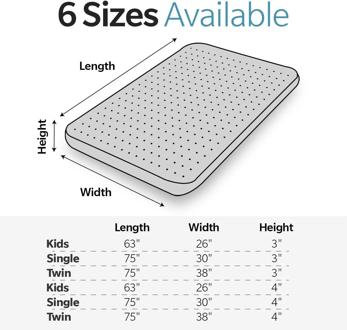 4 Inch Memory Foam Camping Mattress - Foldable Floor Mattress for Adults, Guest Bed & RV - 63"x26" Portable Roll Up Pad for Outdoor, Camping, Travel