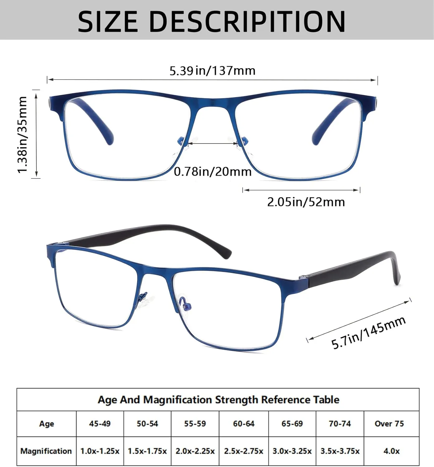 4-Pack Blue Light Blocking Reading Glasses for Men Stylish Metal Frame Readers with Comfort Spring Hinges Anti Glare UV Filter Eyeglasses,  1.0 STRENGTH