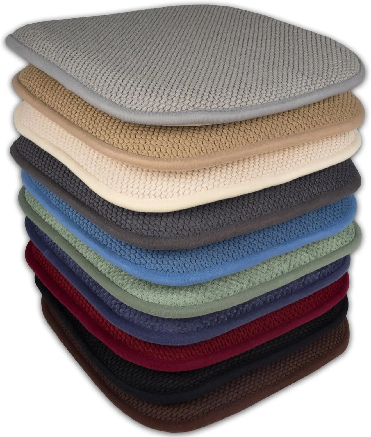 4 Pack Memory Foam Honeycomb Nonslip Back 16" x16" Chair/Seat Cushion Pad, Brown