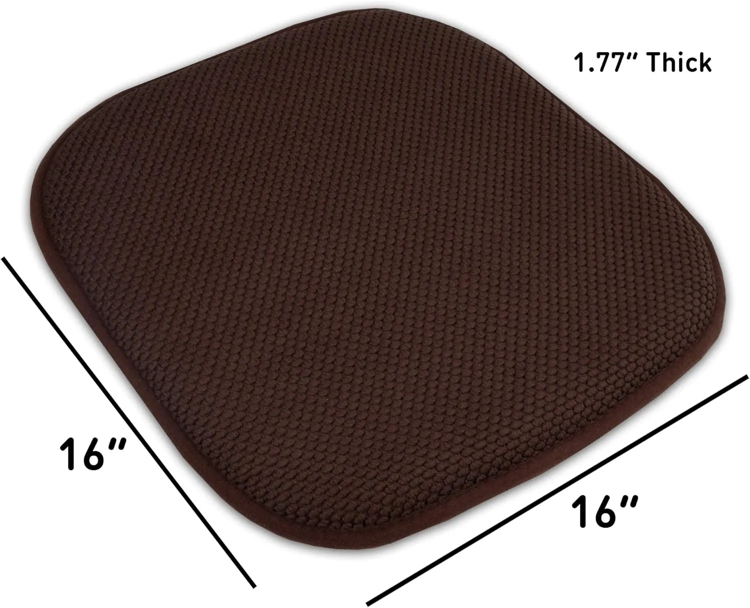 4 Pack Memory Foam Honeycomb Nonslip Back 16" x16" Chair/Seat Cushion Pad, Brown