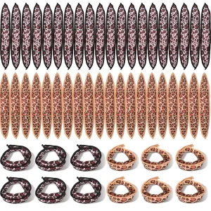 40 Pieces Hair Rollers DIY Tousle Styling Rollers Tools Soft Sleep Foam Pillow Satin Sponge Curlers (Black,Brown,Dot)