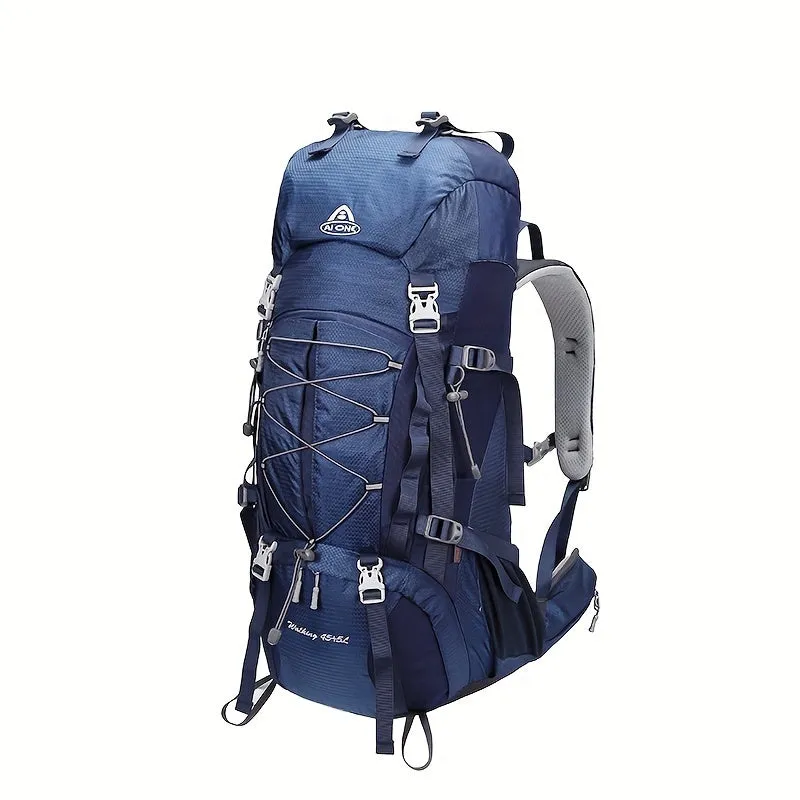 45 1.32gal Suspended Frame Hiking Backpack, Expandable Internal Frame Camping Backpack For Men Women