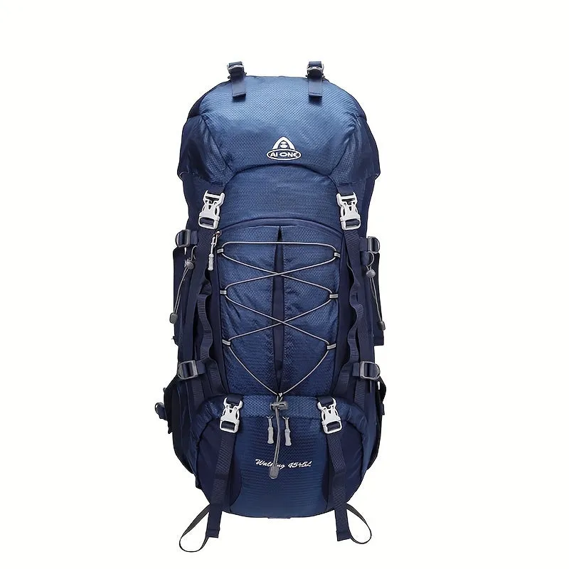 45 1.32gal Suspended Frame Hiking Backpack, Expandable Internal Frame Camping Backpack For Men Women