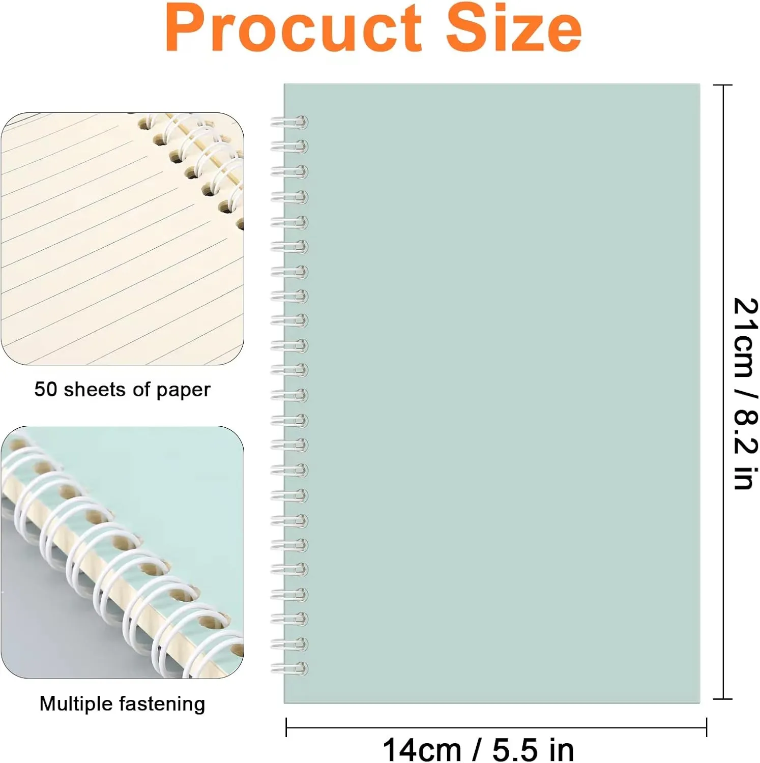 48 Pack A5 Spiral Notebooks College Ruled Spiral Notebooks Bulk Inches Lined Travel Writing Notebooks Journal Notepad for Office School Supplies, 50 Sheets 100 Pages, 8.3 x 5.5 Inches, Multicolor