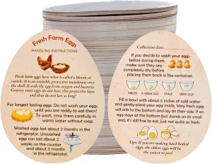 500 Pcs Premium Fresh Farm Egg Handling Instruction Cards - 2.7 X 3.5 Inches - Egg Stamps for Eggs Care Egg Cartons Cheap Bulk - Egg Stamps for Fresh Eggs for Egg Cartons Reusable - Eggs Shape Style