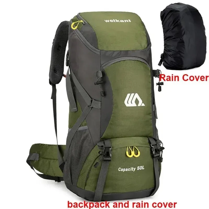 50L Travel Backpack - Waterproof Camping Rucksack for Men and Women