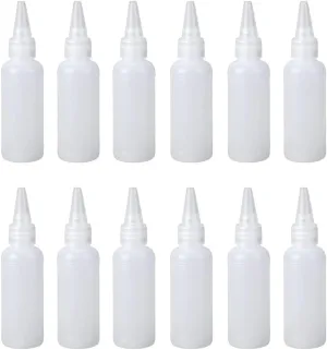50PCS 10ml-250ml Plastic HDPE Squeeze Bottles with Twist Top Cap Travel Dispensing Containers for Paint Art Craft Liquids Lotion Glue Translucent (20ml-Hair water cover,True color)