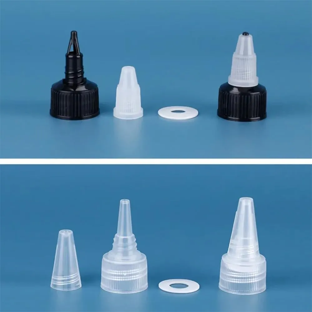50PCS 10ml-250ml Plastic HDPE Squeeze Bottles with Twist Top Cap Travel Dispensing Containers for Paint Art Craft Liquids Lotion Glue Translucent (250ml-Hair water cover,white)